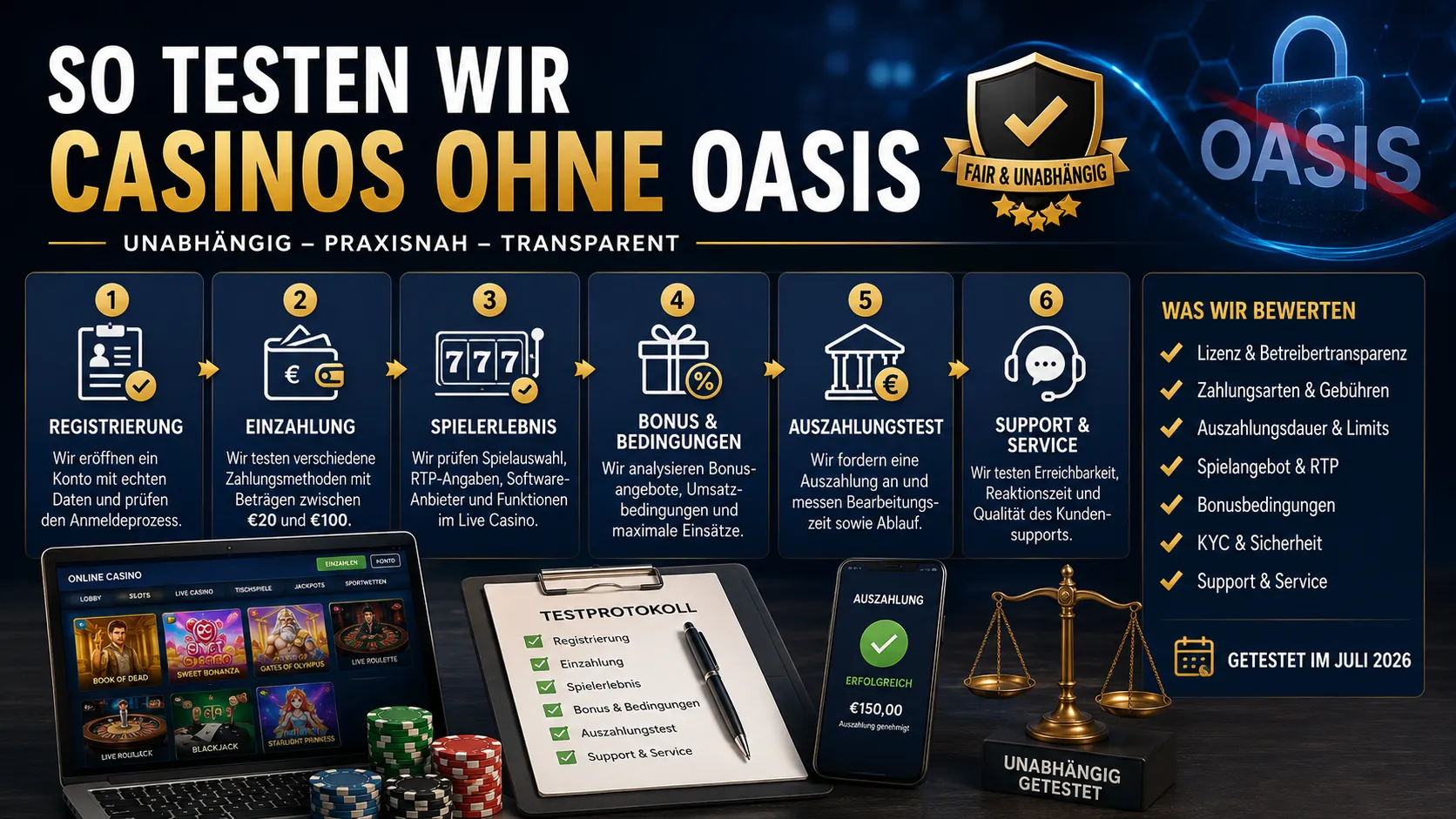 So testen wir Casinos ohne OASIS
